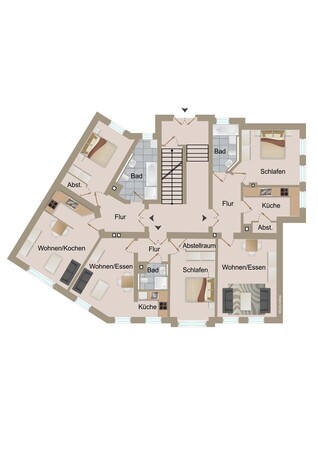 Beispielgrundriss Etage