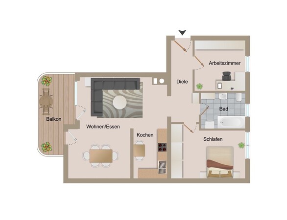 Grundriss - freie Wohnung