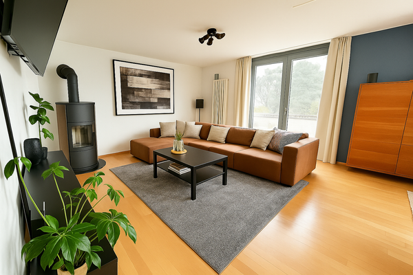 Visualisiertes Wohnzimmer (KI)