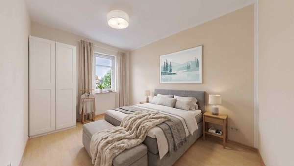 Schlafzimmer-Einrichtungsbeispiel KI
